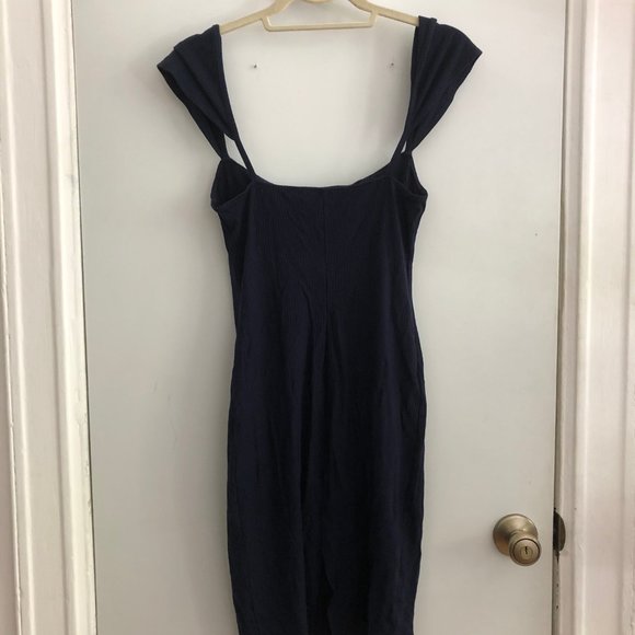 Reformation blue ribbed cap sleeve tank dress - Picture 2 of 3